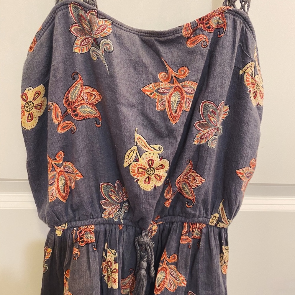 Grey Flowered Top